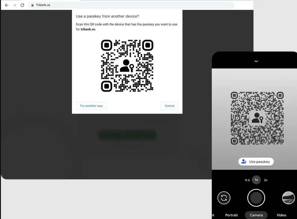 Vistaso de alerta de Google Passkey