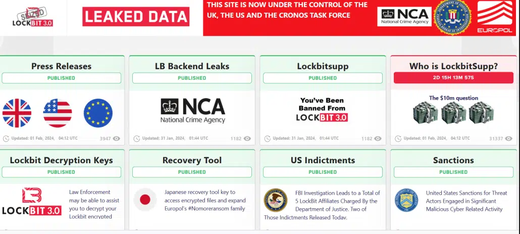 Operación Policiaca de Interrpol, Europol y más de 10 paises operaron para desmantelar la pandilla cibernetica de Lockbit Ransomware