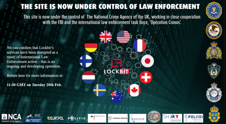 Operación Cronos, acción legal llevada a cabo por agencias policiales de 11 países, ha interrumpido la operación del ransomware LockBit.